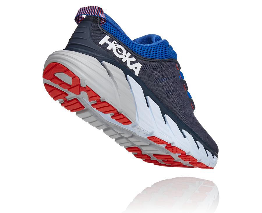 Running Shoes Mens - Hoka One One Gaviota 3 - Black/Blue - DSJRYHZ-51